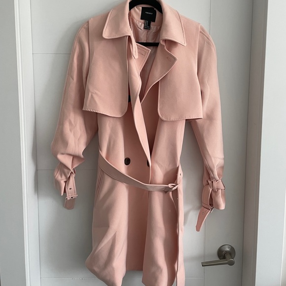 Forever 21 blush pink trench coat size medium - Picture 1 of 2
